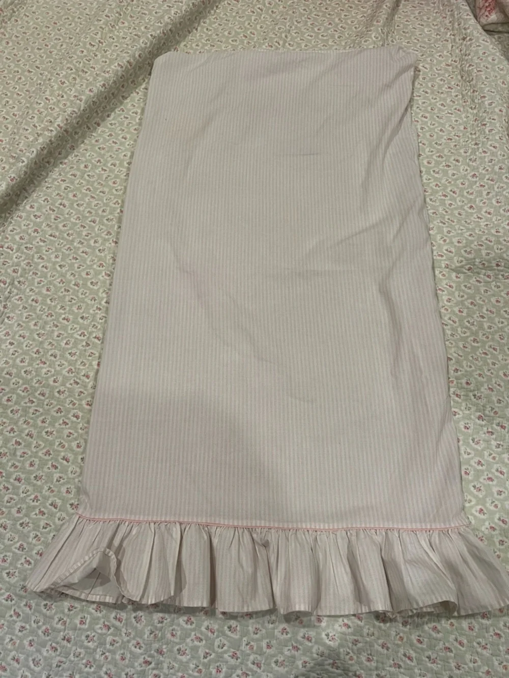 Laura Ashley Pink Stripe Ruffled Pillowcase